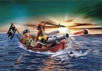 5137 - BOTE DE PIRATAS CON CAÑON  Y TIBURÓN
